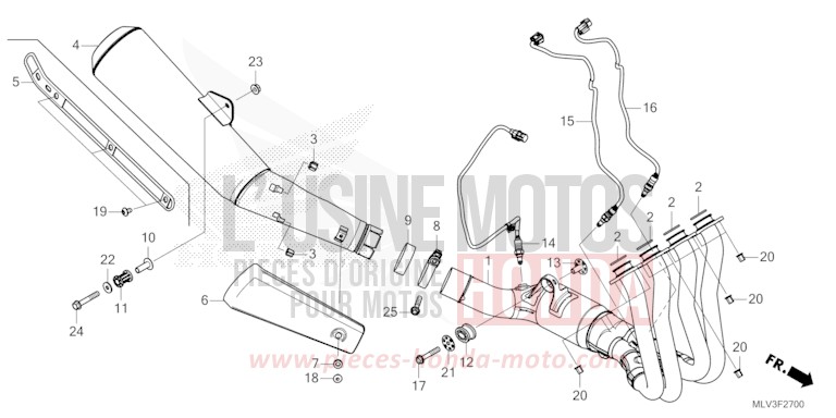 SILENCIEUX D'ECHAPPEMENT de CB1000F "Big One" WOLF SILVER METALLIC (NHD19D) 2026